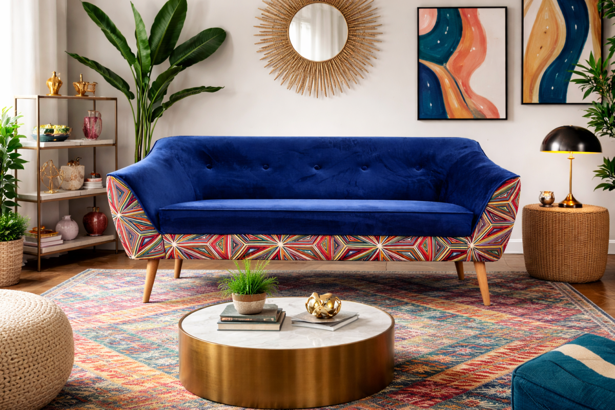 Sofa MELVI skandynawska | Kompaktowa sofa do salonu, biura