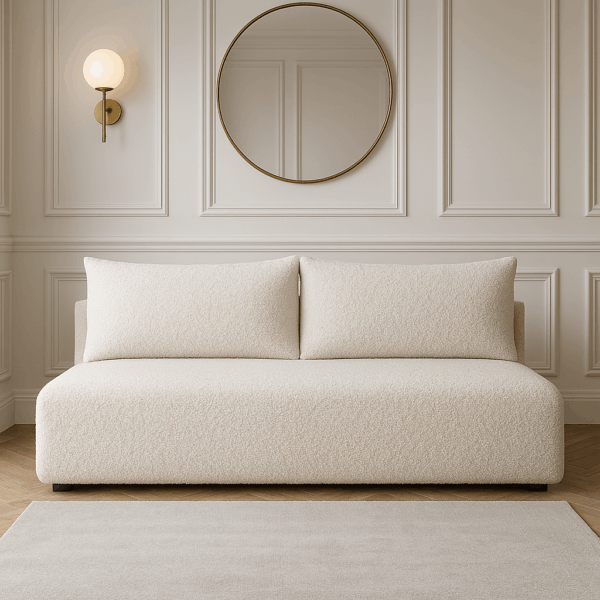 Kanapa LUNO z funkcją spania – Boucle,  sofa do salonu