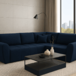 Narożnik z funkcją spania Lusso – rozkładany narożnik z pojemnikiem  tkanina Velvet