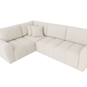 Narożnik z funkcją spania Lusso – rozkładany narożnik z pojemnikiem  tkanina Boucle