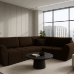 Narożnik z funkcją spania Lusso – rozkładany narożnik z pojemnikiem  tkanina Boucle