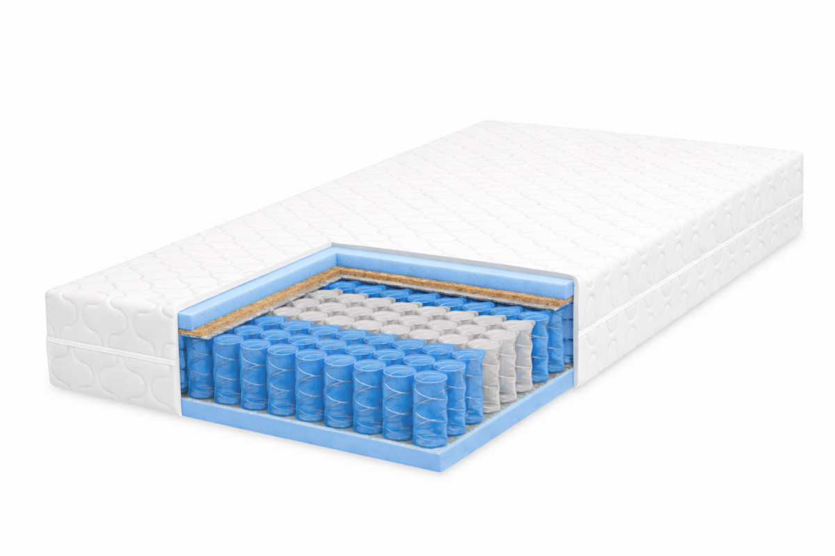 Materac kieszeniowy LUX Pocket z kokosem H2/H3 komfort i zdrowy sen